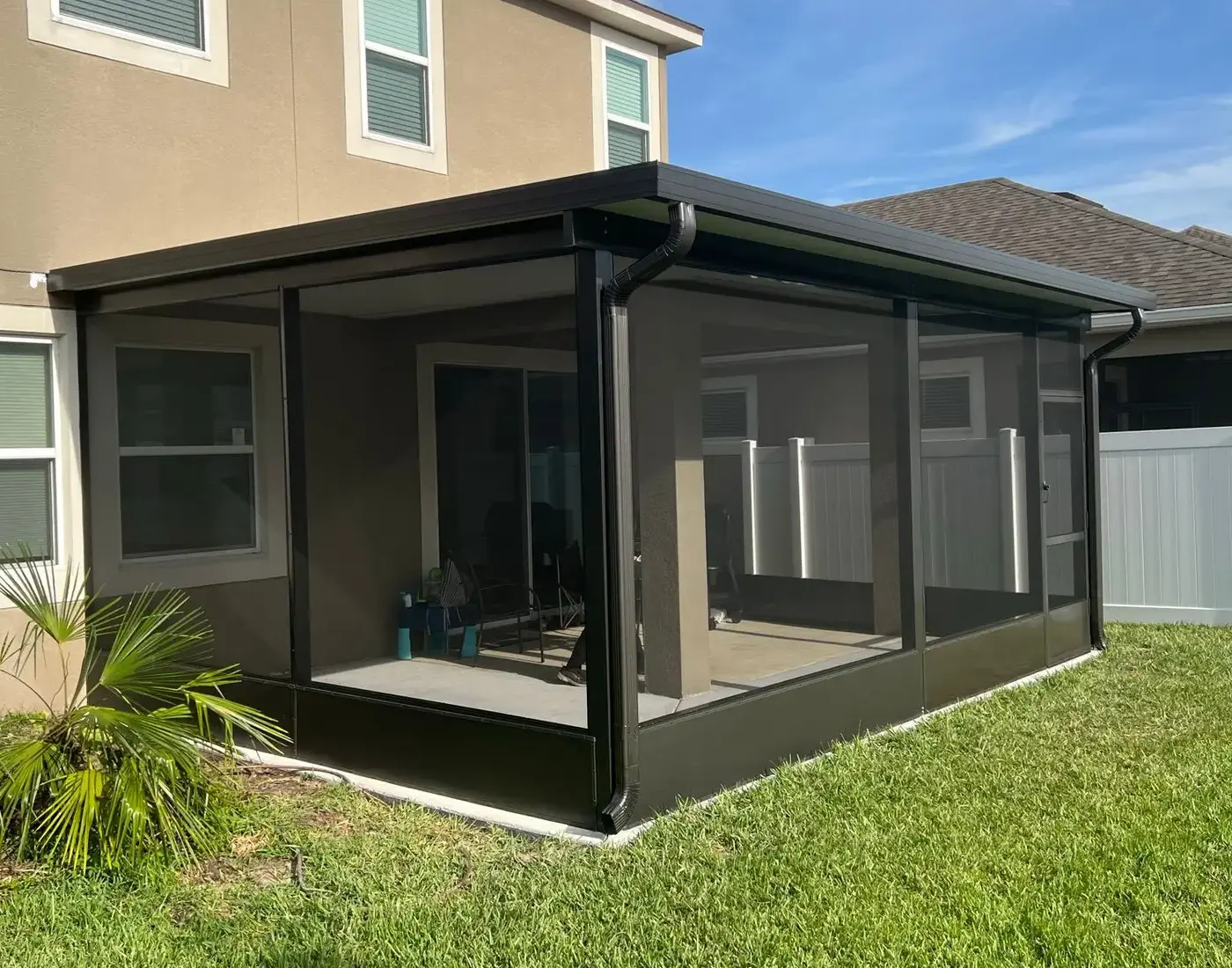 Lanai screen enclosure installation at a residential home in St. Cloud, Florida